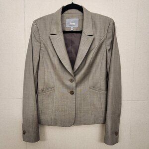 Classiques Entier Two-Button Suit Jacket Gray Brown size 6 - Lightweight Wool
